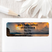 山の空の雲の荒野の風景 ラベル (インサイチュ)