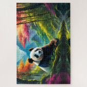 山の竹林にカラフルパンダ ジグソーパズル (縦)