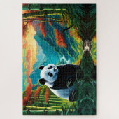 山の竹林に棲むジャイアントパンダ ジグソーパズル (縦)