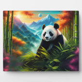 山の竹林に棲むジャイアントパンダ フォトプラーク (正面)