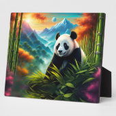 山の竹林に棲むジャイアントパンダ フォトプラーク (側面)