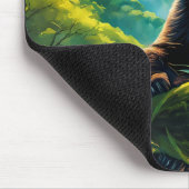 山の竹林に棲むジャイアントパンダ マウスパッド (コーナー)