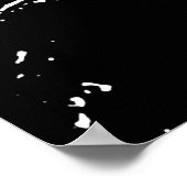 山の範囲の風景の白黒グラフィック ポスター (角)