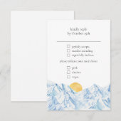 山の素朴な水彩画の出欠確認 出欠カード (正面/裏面)