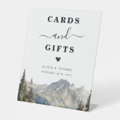 山の素朴カードとギフトのサイン 台座サイン (正面)