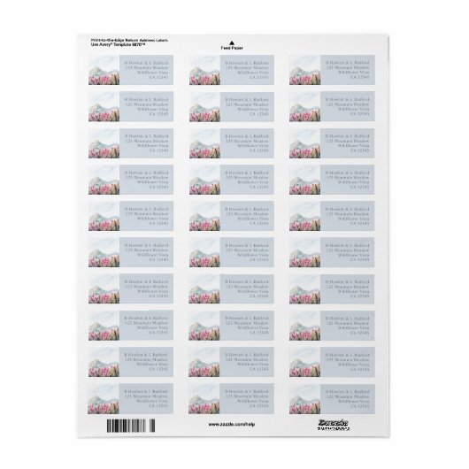 山の結婚ピンクの野草牧草地ほこりっぽい青 ラベル (フルシート)