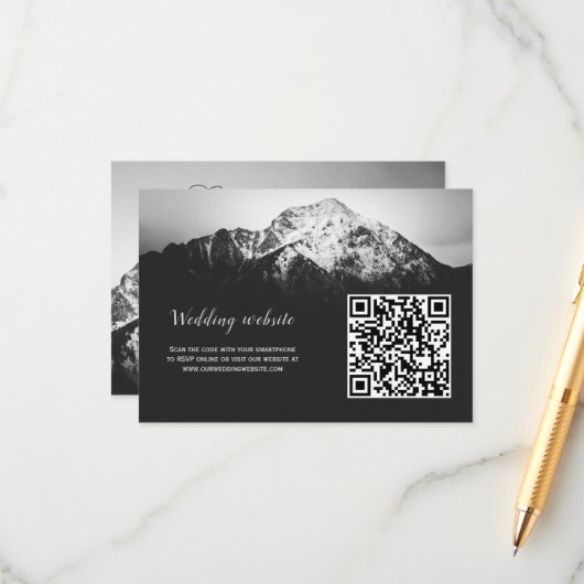 山の結婚下の白と黒 エンクロージャーカード (正面/裏面インサイチュ)