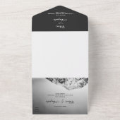 山の結婚下の白と黒 オールインワン招待状 (外側)