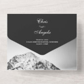 山の結婚下の白と黒 オールインワン招待状 (裏面)
