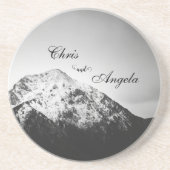 山の結婚下の白と黒 コースター (正面)
