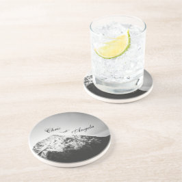 山の結婚下の白と黒 コースター