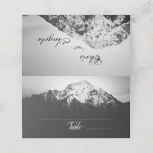 山の結婚下の白と黒 プレイスカード (外部開封)