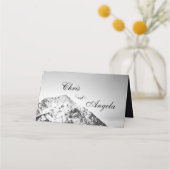 山の結婚下の白と黒 プレイスカード (裏面)