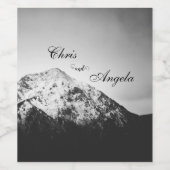 山の結婚下の白と黒 ワインラベル (シングルラベル)