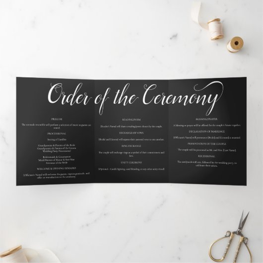 山の結婚下の白と黒 三つ折りプログラム (内部)