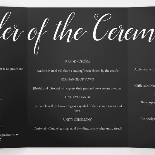 山の結婚下の白と黒 三つ折りプログラム (内部中)