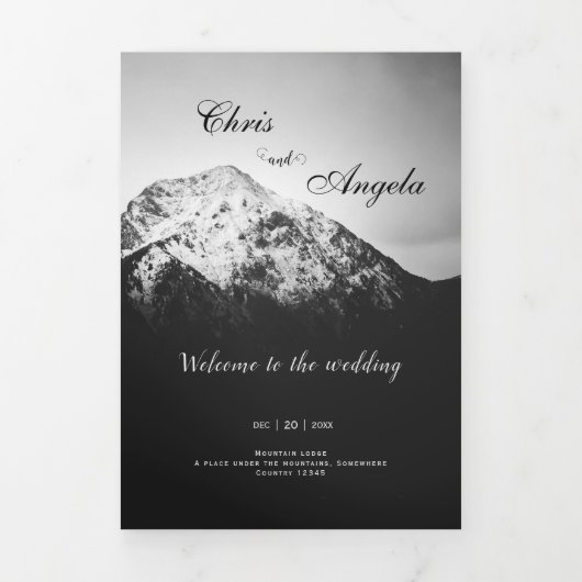 山の結婚下の白と黒 三つ折りプログラム (カバー)