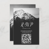 山の結婚下の白と黒 出欠カード (正面/裏面)