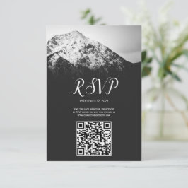 山の結婚下の白と黒 出欠カード