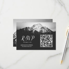 山の結婚下の白と黒 出欠カード