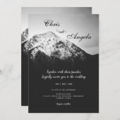 山の結婚下の白と黒 招待状 (正面/裏面)