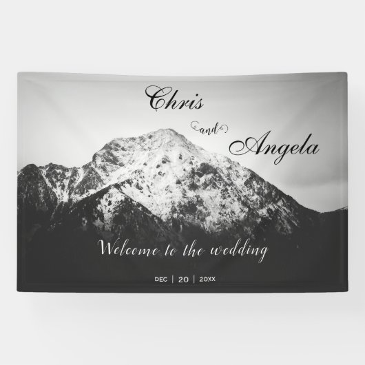 山の結婚下の白と黒 横断幕 (横)