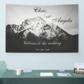 山の結婚下の白と黒 横断幕 (トレードショー)