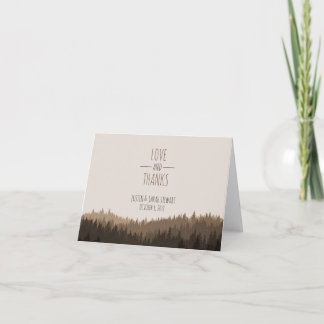 山の結婚式のための素朴なサンキューカード サンキューカード
