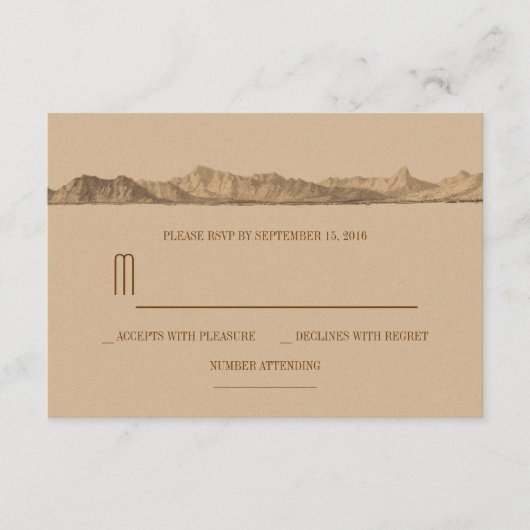 山の結婚式の出欠確認カード 出欠カード (正面)