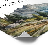 山の結婚歓迎の看板レイクサイド ポスター (角)