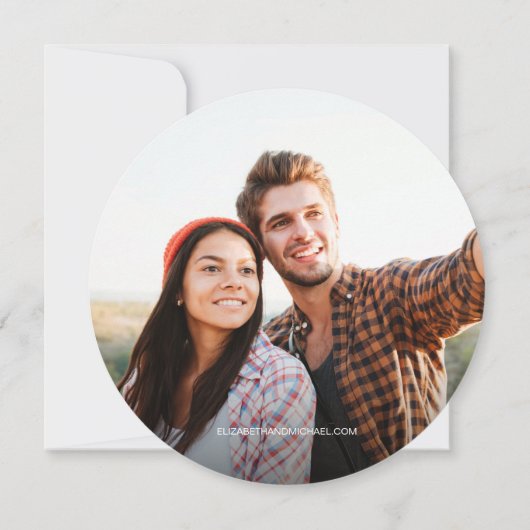 山の結婚自然をテーマにした木版写真 招待状 (裏面)