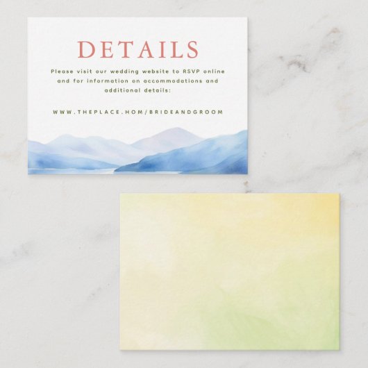 山の結婚詳細小型エンクロージャカード エンクロージャーカード (正面/裏面)