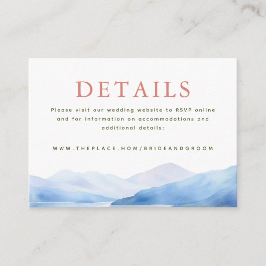 山の結婚詳細小型エンクロージャカード エンクロージャーカード (正面)