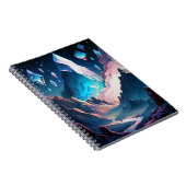 山の結晶ファンタジー風景ノート ノートブック (右側)