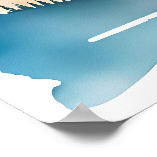 山の絵画霧の朝の抱擁自然 ポスター (角)