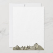 山の緑の松の木 Save The Date ウェディングアート 招待状 (裏面)