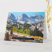 山の美しい日 カード (黄色い花)