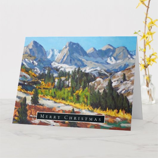 山の美しい日 カード (黄色い花)