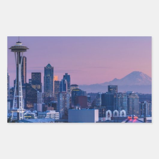 山の背後にレイニア。 長方形シール (正面)