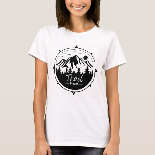 山の背景のトレイルブレイザーTシャツ Tシャツ (正面)