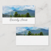 山の自然の風景アート白 名刺 (正面/裏面)