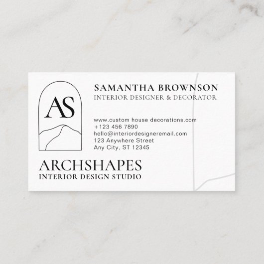 山の自然建築のインテリアデザイン 名刺 (裏面)