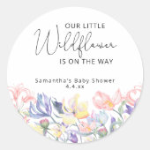 山の花が少し咲いている ラウンドシール (正面)