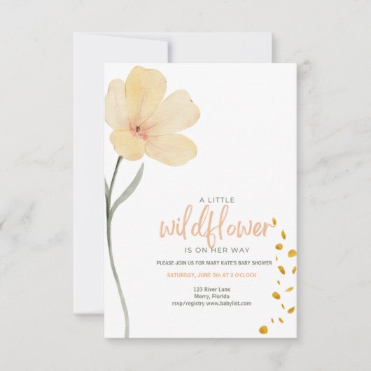 山の花が少し咲いている 招待状 (正面)