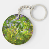 山の花のインパ絵画スト-オリジナルの花 キーホルダー (裏面)