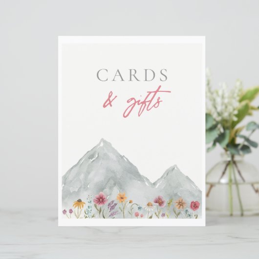 山の花のカードとギフトサイン (スタンド正面)