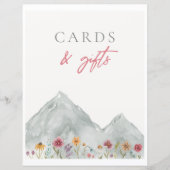 山の花のカードとギフトサイン (正面)