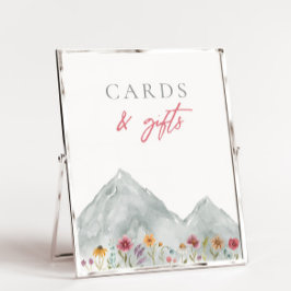 山の花のカードとギフトサイン