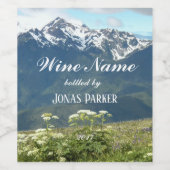 山の花の写真パーソナライズされた ワインラベル (シングルラベル)