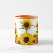 山の花ひまわりの太陽パーソナライズされた光 マグカップ (中央)